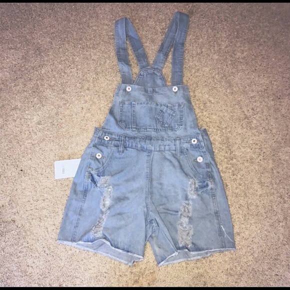 Denim overall ripped shorts - Picture 2 of 2